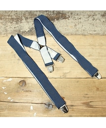 -- | ドイツ製 PCT クリップ式 サスペンダー ゴム ネイビー 紺 EURO ヨーロッパ古着(サスペンダー)