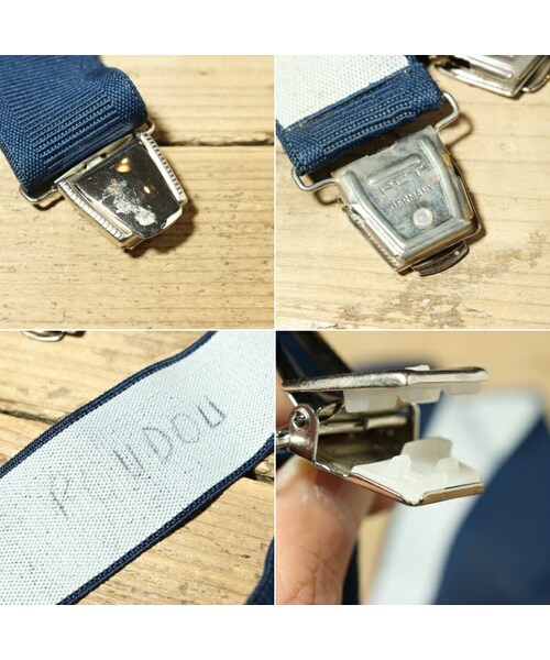 --（--）の「ドイツ製 PCT クリップ式 サスペンダー ゴム ネイビー 紺 EURO ヨーロッパ古着（サスペンダー・レディース・ブルー・フリーサイズ）」の2枚目の写真