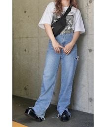 A.D.G | Point Cut High-waist Denim Pants (light blue)(デニムパンツ)