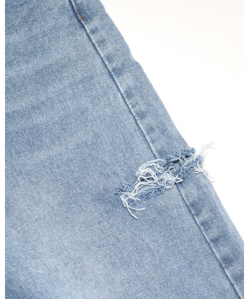 A.D.G（エーディージー）の「Point Cut High-waist Denim Pants (light blue)（デニムパンツ・レディース・ブルー・FREE）」の14枚目の写真