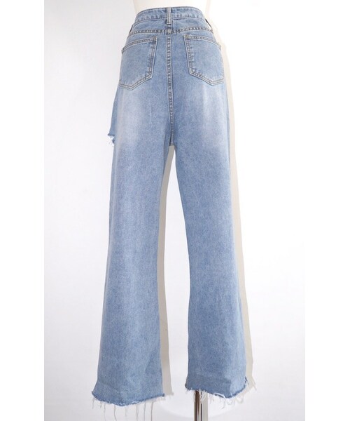 A.D.G（エーディージー）の「Point Cut High-waist Denim Pants (light blue)（デニムパンツ・レディース・ブルー・FREE）」の15枚目の写真
