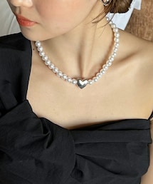 DHOLIC | フェイクパールハートネックレス(ネックレス)