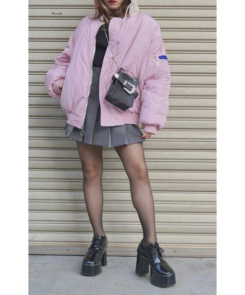 A.D.G（エーディージー）の「Double Belted Box Pleats Mini Skirt (grey)（スカート・レディース・グレー・FREE）」の7枚目の写真