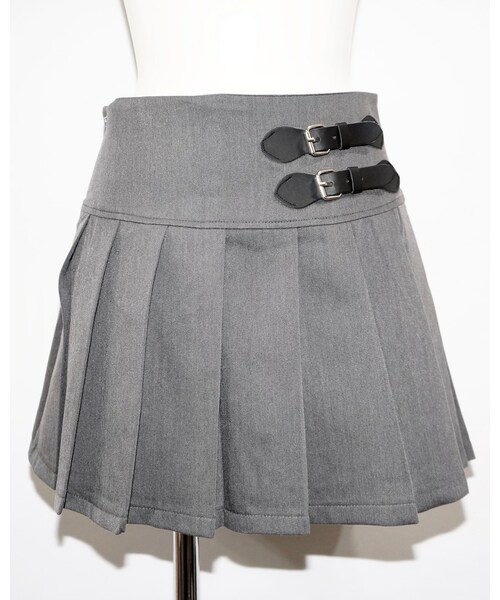 A.D.G（エーディージー）の「Double Belted Box Pleats Mini Skirt (grey)（スカート・レディース・グレー・FREE）」の9枚目の写真