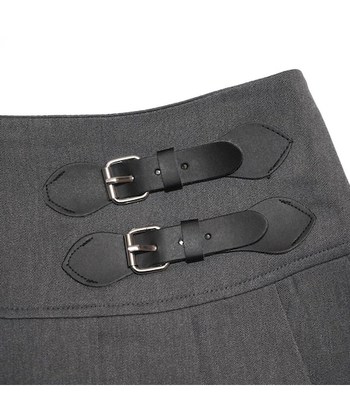 A.D.G（エーディージー）の「Double Belted Box Pleats Mini Skirt (grey)（スカート・レディース・グレー・FREE）」の10枚目の写真