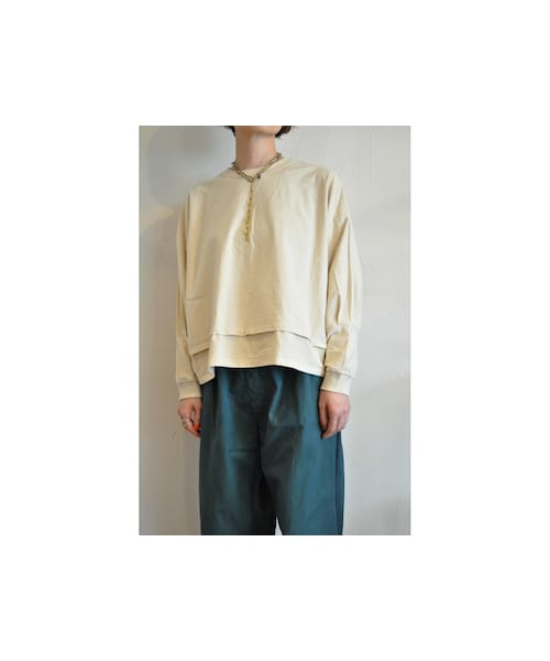 RehersalL（リハーズオール）の「リバーシブルビッグロンT（Tシャツ/カットソー・レディース・ホワイト/ベージュ/パープル/ブルー/グレー/ブラック・one）」の4枚目の写真