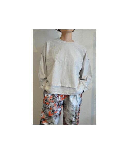 RehersalL（リハーズオール）の「リバーシブルビッグロンT（Tシャツ/カットソー・レディース・ホワイト/ベージュ/パープル/ブルー/グレー/ブラック・one）」の3枚目の写真