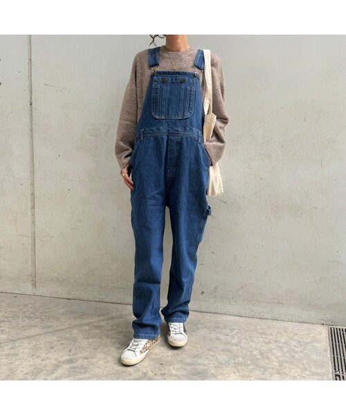 copine(コピン)の「デニムサロペットパンツ(ユーズドウォッシュ)(サロペット/オーバーオール・レディース・ブルー・ワンサイズ)」の1枚目の写真