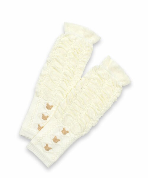 SLAP SLIP BABY（スラップスリップベビー）の「【日本製】花クマシルエットレッグウォーマーベビー（その他ベビー用品・キッズ・ホワイト/ピンク/イエロー・ワンサイズ）」の2枚目の写真