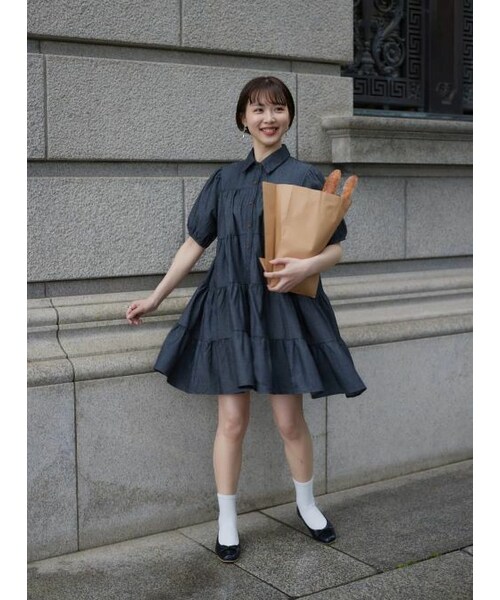 neam(ニーム)の「DENIM TIRERED MINI ONE-PIECE(ワンピース・レディース・ブルー・FREE)」の1枚目の写真