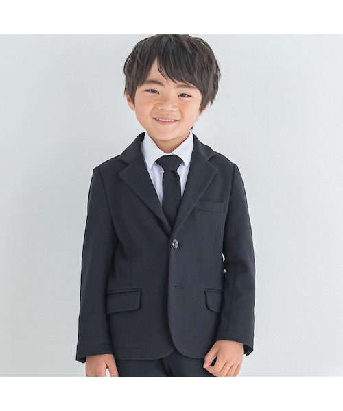 BeBe(ベベ)の「ストレッチポンチテーラードジャケット(90~130cm)(スーツジャケット・キッズ・ブラック・110)」の1枚目の写真