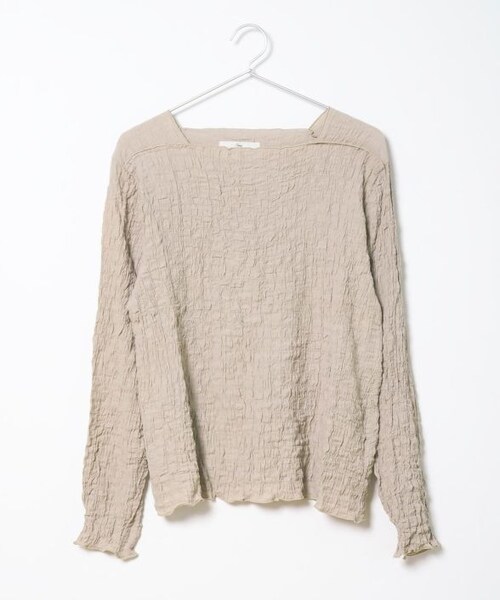 Crisp（クリスプ）の「シャーリングメロウトップス[c1R3301]（Tシャツ/カットソー・レディース・ベージュ/ブラック/レッド・FREE）」の5枚目の写真