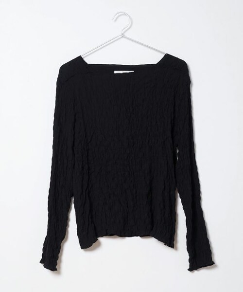 Crisp（クリスプ）の「シャーリングメロウトップス[c1R3301]（Tシャツ/カットソー・レディース・ベージュ/ブラック/レッド・FREE）」の4枚目の写真