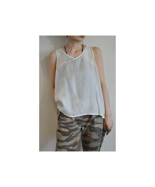 hippiness（ヒッピネス）の「キュプラ2wayタンクトップ（タンクトップ・レディース・シルバー/ブラック/ホワイト・one）」の2枚目の写真