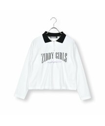 ZIDDY（ジディ）の「襟付きショート丈ロゴTシャツ(130~160cm)（Tシャツ/カットソー・キッズ）」