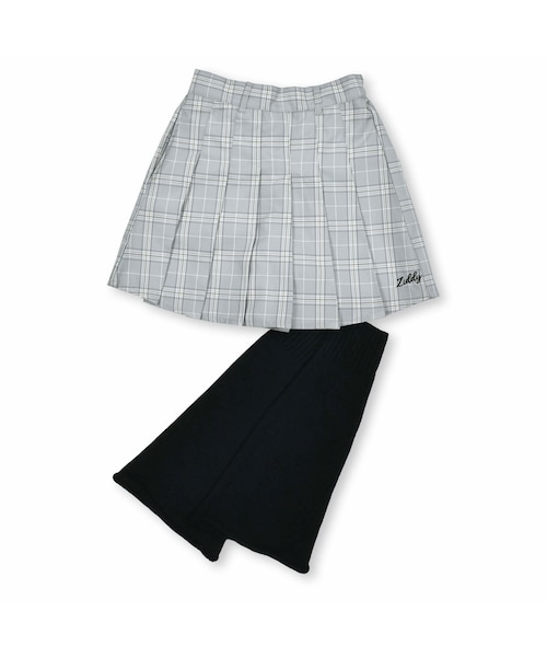 ZIDDY（ジディ）の「レッグウォーマー付スカパン(130~160cm)（その他パンツ・キッズ・ブラック/グレー・150）」の2枚目の写真