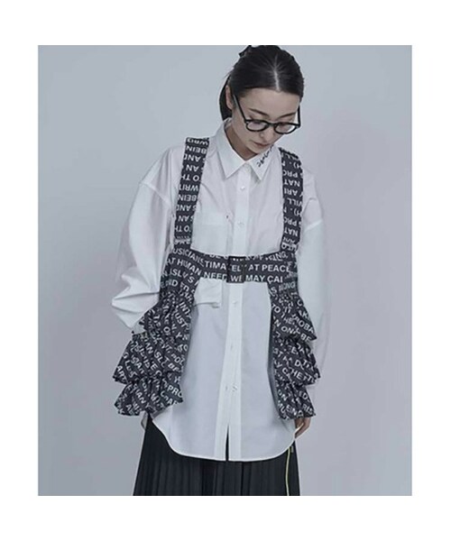 Thomas magpie(トーマスマグパイ)の「Thomas magpie オリジナルプリンテッドベスト(ベスト・レディース・ブラック・38)」の1枚目の写真
