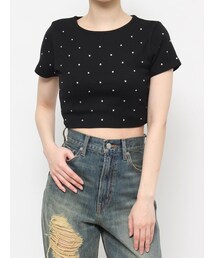 EVRIS | ラインストーンコンパクトTシャツ(Tシャツ/カットソー)