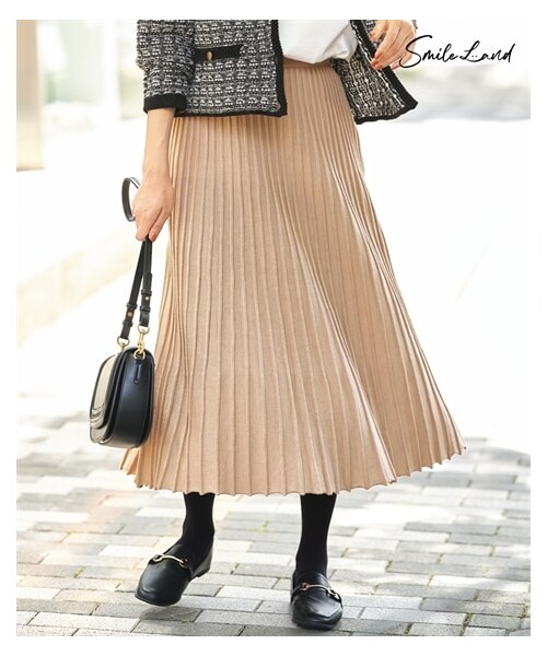 nissen（ニッセン）の「大きいサイズニットプリーツスカート（ゆったりヒップ）（スカート・レディース・ベージュ/黒・L/LL/3L/4L/5L/6L/8L/10L）」の17枚目の写真