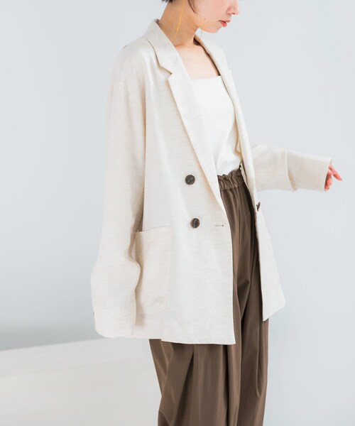 URBAN RESEARCH ROSSO（アーバンリサーチロッソ）の「ELENDEEK　BACK CROSS TAILORED JACKET（テーラードジャケット・レディース・GRY/BGE・Free）」の2枚目の写真