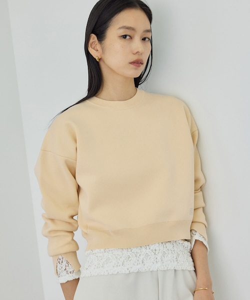 ROPE'（ロペ）の「スウェットライクコンパクトニットプルオーバー/イージーケア（スウェット・レディース・キナリ/ネイビー/サックス/ピンク・F）」の12枚目の写真