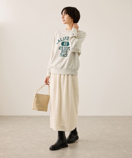 ROPE' PICNIC（ロペピクニック）の「【Champion/チャンピオン別注】アソートロゴスウェットプルオーバー/リンクコーデ（スウェット・レディース・キナリ系/ブラウン/サックス・F）」の14枚目の写真