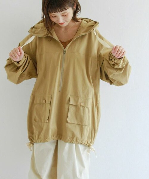 Crisp（クリスプ）の「コットンオーバーアノラックフーディー[c8R3300]（マウンテンパーカー・レディース・カーキ/オリーブ・FREE）」の2枚目の写真