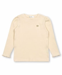 SLAP SLIP | 無地細ボーダー柄袖口メロウ長袖Tシャツ(80~130cm)(Tシャツ/カットソー)