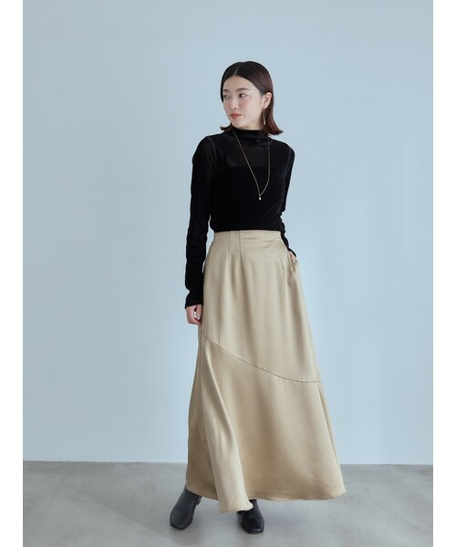 【週末限定】crewre ナイロンドレープマキシスカート crewre ナイロンドレープマキシスカート