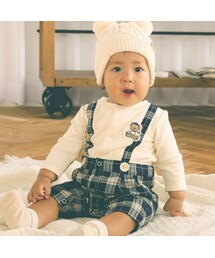 SLAP SLIP BABY | 【お揃い】タータンチェック柄サロペットレイヤード風ロンパースベビー(60~80cm)(ロンパース)