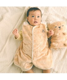SLAP SLIP BABY | 立体耳付きぽこぽこアニマル柄ボアスリーパーベビー(ベビーパジャマ/スリーパー)