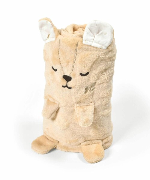 SLAP SLIP BABY（スラップスリップベビー）の「立体耳付きぽこぽこアニマル柄ボアおくるみベビー（おくるみ・キッズ・ピンク/ベージュ・ワンサイズ）」の2枚目の写真