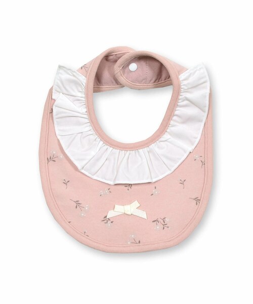 SLAP SLIP BABY（スラップスリップベビー）の「フリル襟付き花柄スタイ（スタイ/よだれかけ・キッズ・ホワイト/ピンク・ワンサイズ）」の2枚目の写真