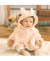 SLAP SLIP BABY | アニマルウサギクマ耳恐竜背びれフード付きぽこぽこアニマル柄ボアマントベビー(50~90cm)(その他ベビーウェア)