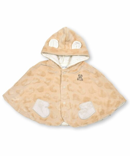 SLAP SLIP BABY（スラップスリップベビー）の「アニマルウサギクマ耳恐竜背びれフード付きぽこぽこアニマル柄ボアマントベビー(50~90cm)（その他ベビーウェア・キッズ・ブルー/ピンク/ベージュ・ワンサイズ）」の2枚目の写真