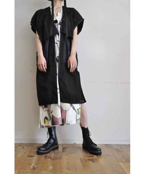 RehersalL（リハーズオール）の「スノーカモパンツジレ（ベスト・レディース・ベージュ/ブラック・one）」の2枚目の写真