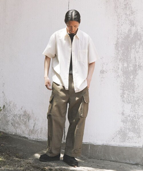 shiun(シウン)の「WASHED SHORT SLEEVE SHIRT(シャツ/ブラウス・メンズ・ホワイト/ブルー・XS/S/M)」の3枚目の写真