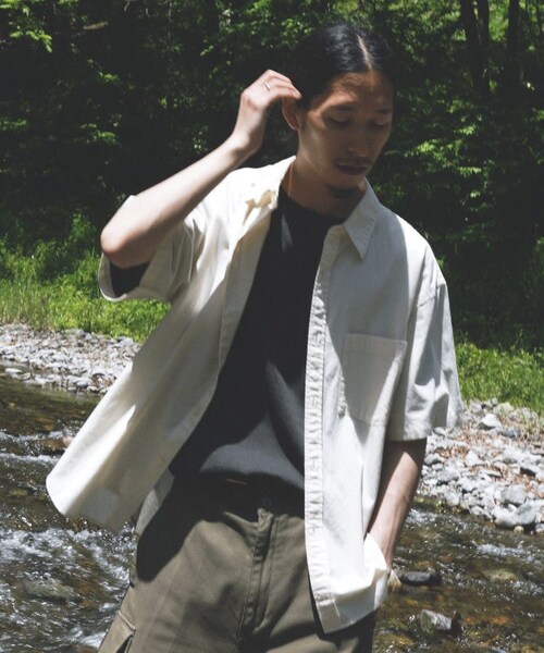 shiun(シウン)の「WASHED SHORT SLEEVE SHIRT(シャツ/ブラウス・メンズ・ホワイト/ブルー・XS/S/M)」の6枚目の写真