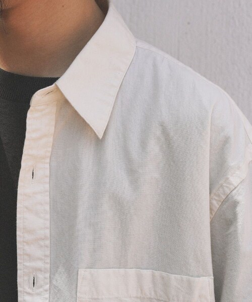 shiun(シウン)の「WASHED SHORT SLEEVE SHIRT(シャツ/ブラウス・メンズ・ホワイト/ブルー・XS/S/M)」の7枚目の写真