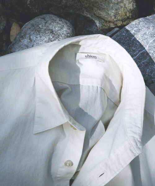 shiun(シウン)の「WASHED SHORT SLEEVE SHIRT(シャツ/ブラウス・メンズ・ホワイト/ブルー・XS/S/M)」の14枚目の写真