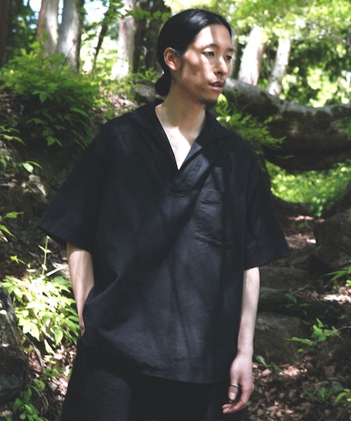 shiun(シウン)の「SKIPPER SHORT SLEEVE SHIRT(シャツ/ブラウス・メンズ・ブラック・XS/S/M)」の3枚目の写真
