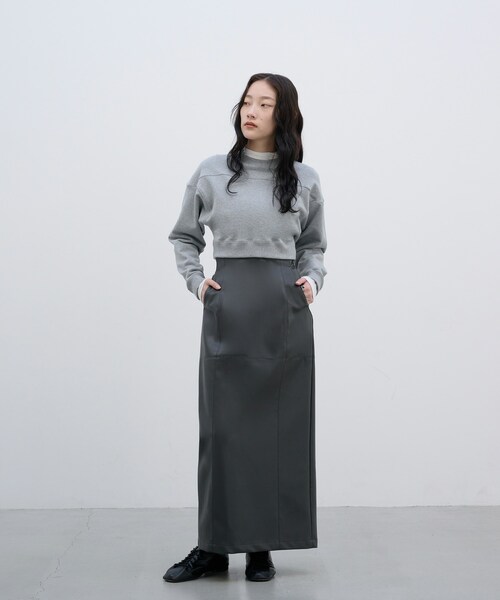 SIWEM（シウム）の「SWEAT SHORT TOPS（Tシャツ/カットソー・レディース・グレー・F）」の3枚目の写真