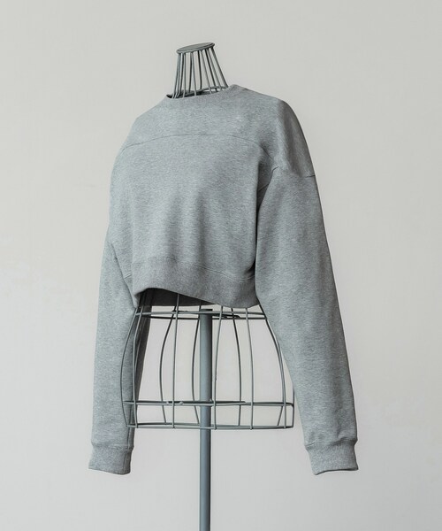 SIWEM（シウム）の「SWEAT SHORT TOPS（Tシャツ/カットソー・レディース・グレー・F）」の7枚目の写真