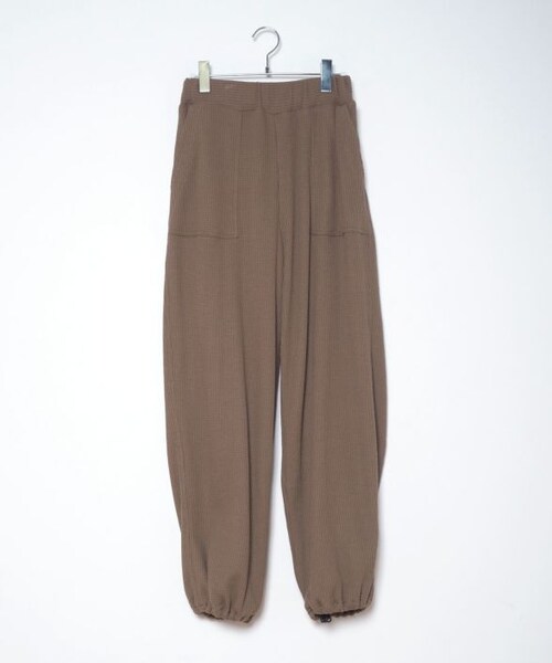 Crisp（クリスプ）の「ワッフルジョガーパンツ[c2R3383]（その他パンツ・レディース・ベージュ/チャコールブラウン・FREE）」の3枚目の写真