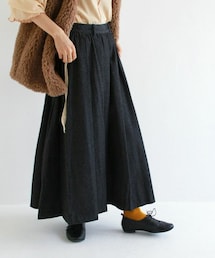 Crisp | クラシックプリーツスカート[c2R3302](デニムスカート)