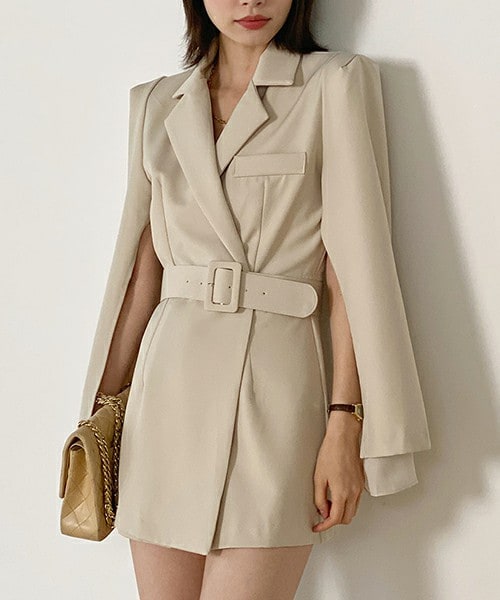 【DHOLIC】ベルト付シフォンスリーブオールインワン ベルト付シフォンスリーブオールインワン・全3色 | レディース