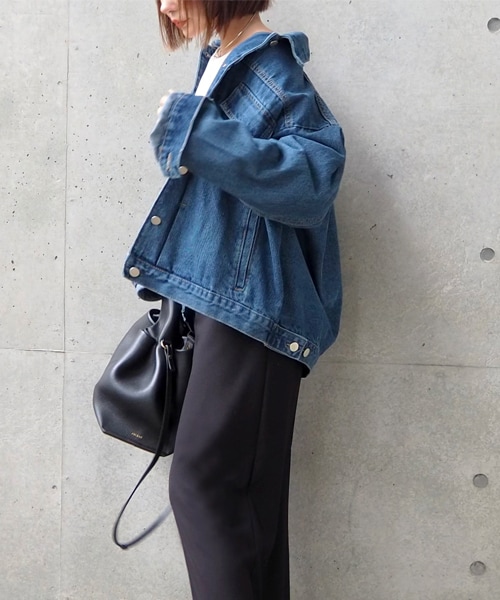 LAULEN（ローレン）の「denim over jacket（デニムジャケット・レディース・ブラック/ブルー・FREE）」の2枚目の写真