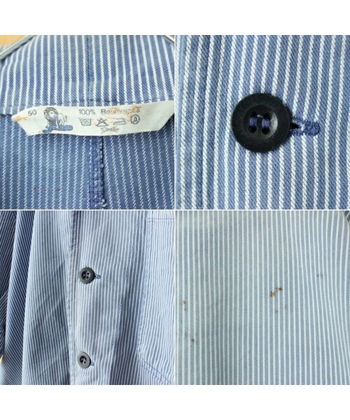 の「60s 70s EURO ヒッコリーストライプ ワーク ジャケット