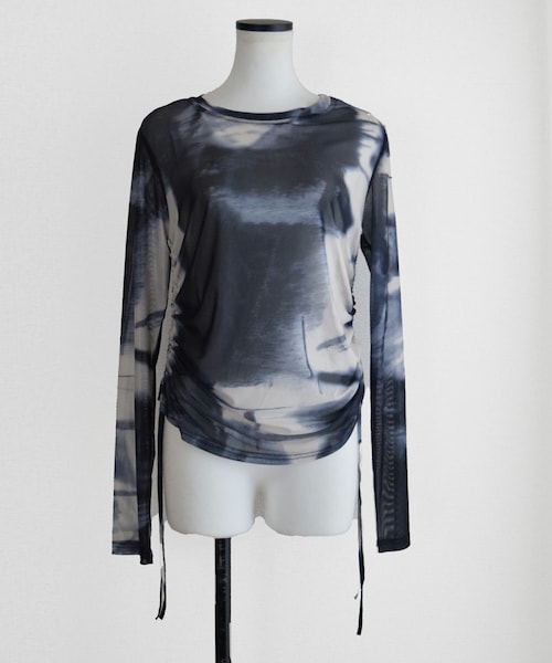 Marient(マリエント)の「タイダイシャーリングシアーTOPS(Tシャツ/カットソー・レディース・ブラック/ブラウン・FREE)」の1枚目の写真