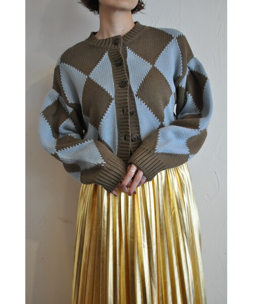 --（--）の「ダイヤニットカーディガン（カーディガン/ボレロ・レディース・ホワイト/ピンク/ブルー・one）」の2枚目の写真